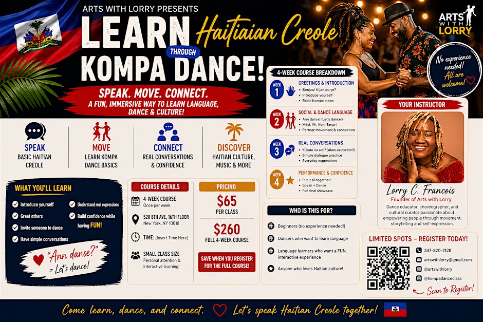 Haitian Creole Through Kompa Dance – 4 Week Course (Beginner Friendly)