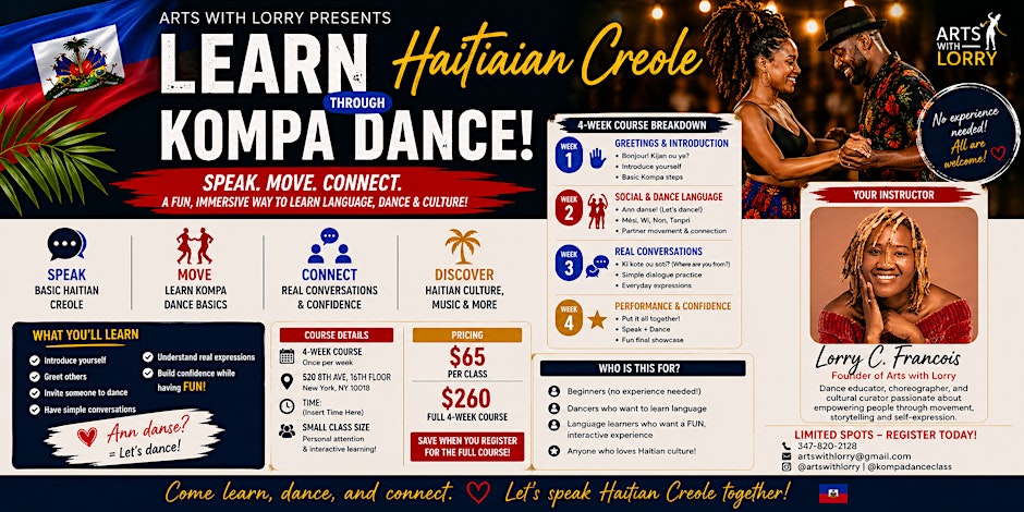 Haitian Creole Through Kompa Dance – 4 Week Course (Beginner Friendly)