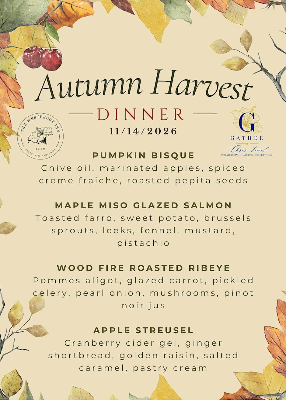 A Taste of New England: An Autumn Dinner with Chris Viaud