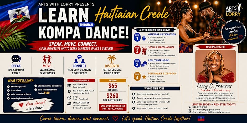 Haitian Creole Through Kompa Dance – 4 Week Course (Beginner Friendly)
