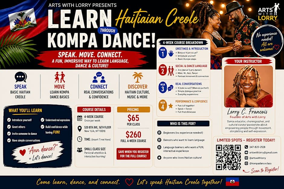 Haitian Creole Through Kompa Dance – 4 Week Course (Beginner Friendly)